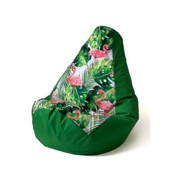 Go Gift Pufa worek sako GRUSZA DRUK zielony-flaming XL 130x90
