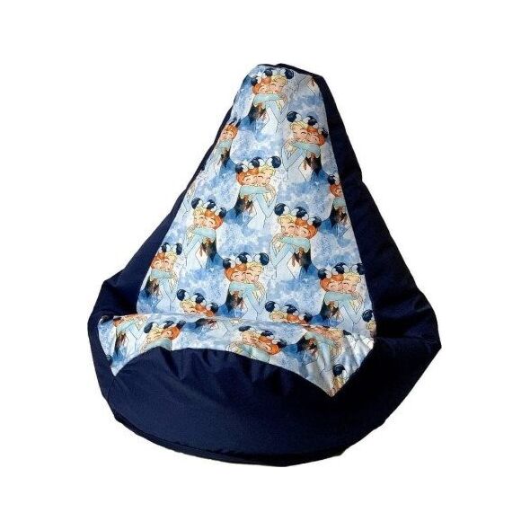 Go Gift Pufa worek sako GRUSZA DRUK granatowy-Kraina Lodu XL 130x90