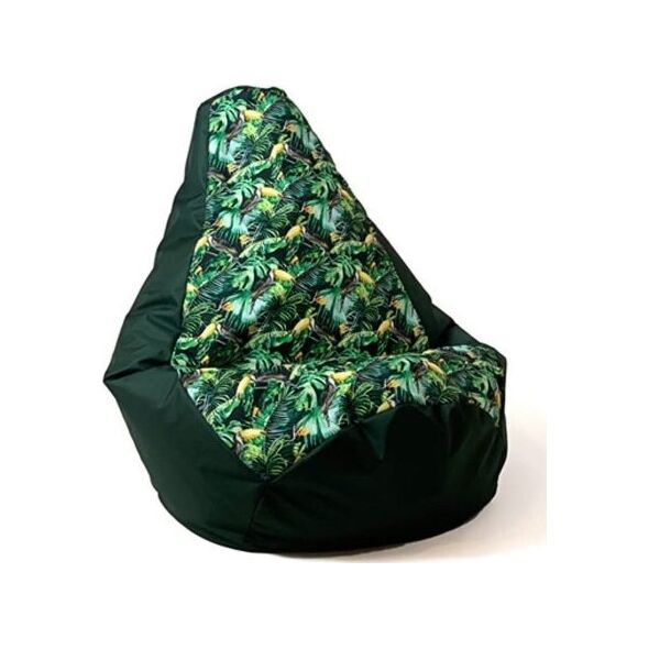 Go Gift Pufa worek sako GRUSZA DRUK czarny-papuga L 105x80