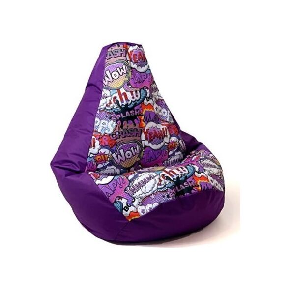 Go Gift Pufa worek sako GRUSZA DRUK fiolet-wow XL 130x90