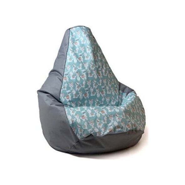 Go Gift Pufa worek sako GRUSZA DRUK szary-lama XXL 140x100