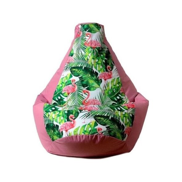 Go Gift Pufa worek sako GRUSZA DRUK róż-flaming XXL 140x100