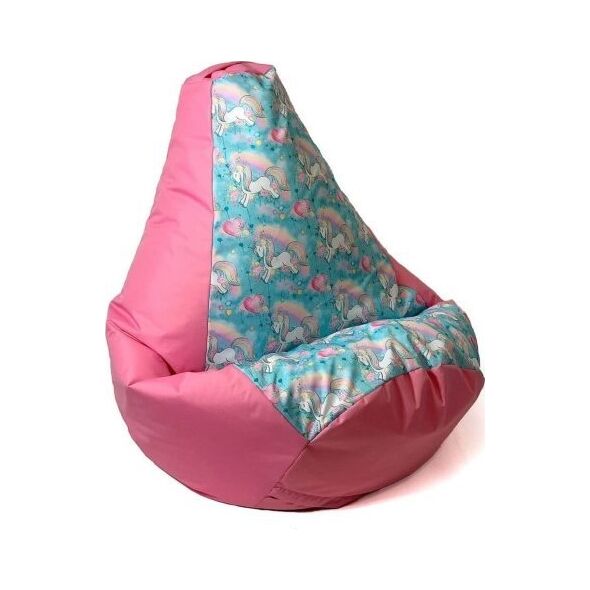 Go Gift Pufa worek sako GRUSZA DRUK róż-jednorożce XXL 140x100