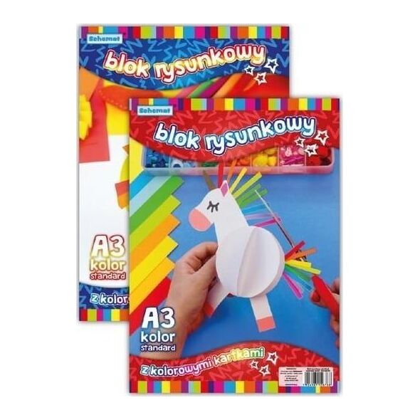 SCHEMAT Blok rysunkowy A3/20K 80g kolorowy (10szt)