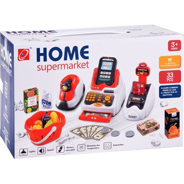 Jokomisiada Zestaw Mini Market Kasa Skaner Czytnik kart zestaw do sklepu ZA4636