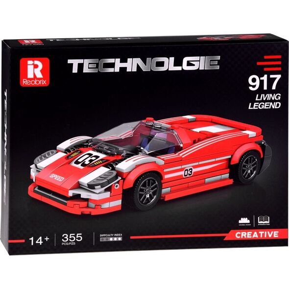 Jokomisiada Sportowe czerwone Auto 917 Techniczne Klocki 355 ele ZA4754