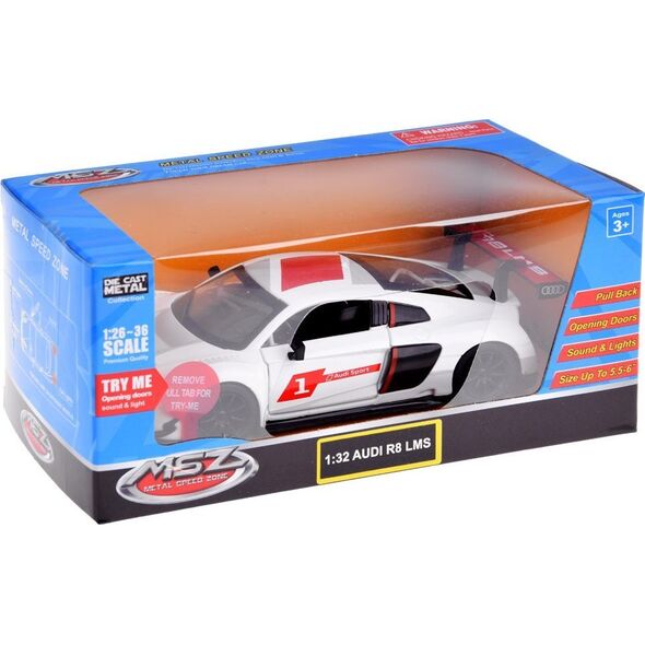 Jokomisiada Auto metalowe model sportowe Audi R8 LMS skala 1:32 dźwięki światła ZA4609