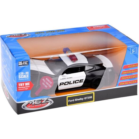 Jokomisiada Auto metalowe policja Ford Shelby GT350 skala 1:32 światła koguty ZA4610