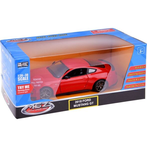 Jokomisiada Auto metalowe model 2018 Ford Mustang GT skala 1:34 światło dźwięk ZA4616