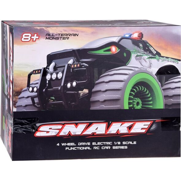 Jokomisiada Olbrzymie Auto Monster Snake 4x4 muzyka światła drift 360st. Pilot RC0633