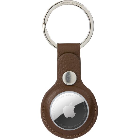dbramante Copenhagen - AirTag Key Ring - Dark Tan/Silver