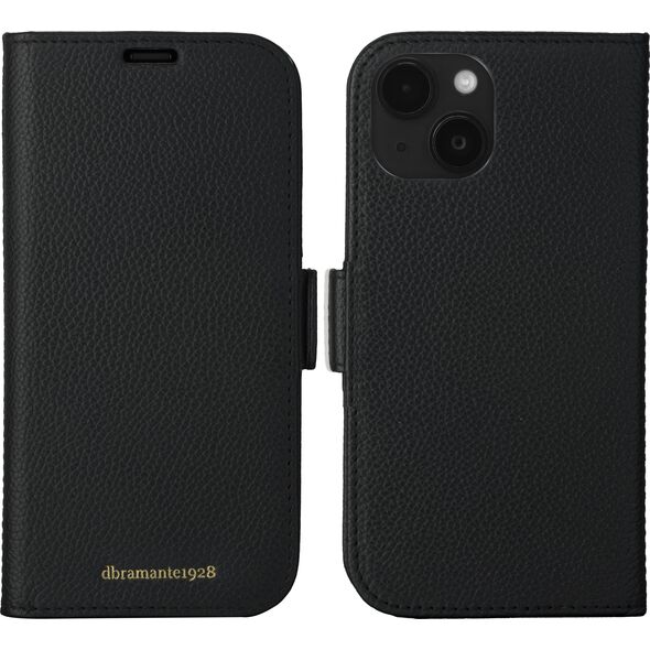 dbramante New York - 2-in-1 Leather Wallet for iPhone 15 Plus - Night Black