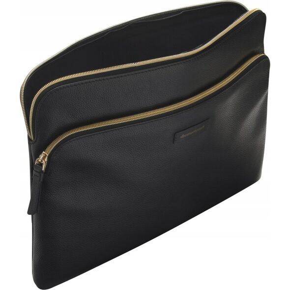 Torba dbramante Paris+ Pebbled full-grain leather sleeve for MacBook Pro 14'' and 14'' Laptop - Night Black