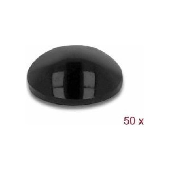 Delock Rubber feet round self-adhesive 10 x 3 mm 50 pieces black