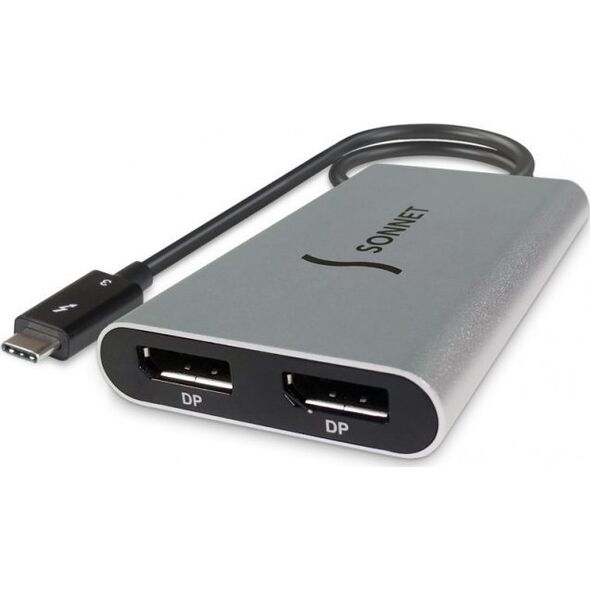 Adapter AV Sonnet Thunderbolt Dual 4K 60Hz DisplayPort Adapter, Space Grey (for Windows, Intel & M1 Pro/Max Macs| not compatible with M1 Macs)