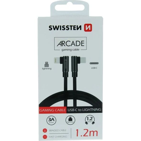 Kabel USB Swissten USB-C - Lightning 1.2 m Czarny (71529900)