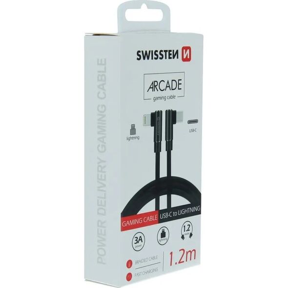 Kabel USB Swissten USB-C - Lightning 1.2 m Czarny (71529900)