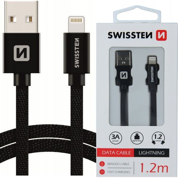 Kabel USB Swissten USB-C - Lightning 1.2 m Czarny (71529900)
