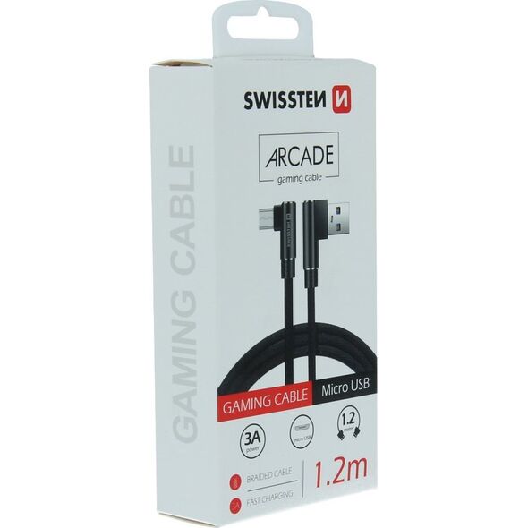 Kabel USB Swissten USB-A - microUSB 1.2 m Czarny (71527500)