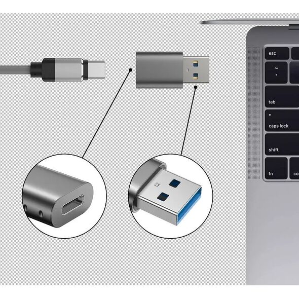 Adapter USB Swissten Adapter USB-A(M)/USB-C(F)