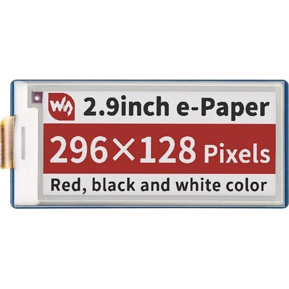 Waveshare Wyświetlacz E-Paper E-Ink 2,9'' 296x128px - SPI - 3 kolory - do Raspberry Pi Pico - Waveshare 19607}