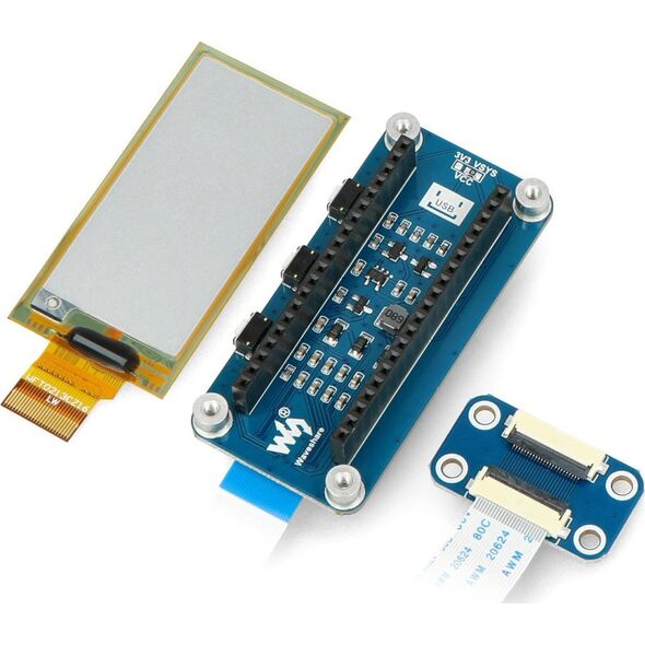 Waveshare E-paper E-Ink 2,13'' 212x104px - nakładka z elastycznym wyświetlaczem do Raspberry Pi Pico - czarno/biały - Waveshare 20124}