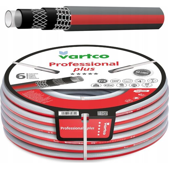Vartco Garden hose 1/2" 30m 6-ply Vartco PROFESSIONAL PLUS TFS 1005120030