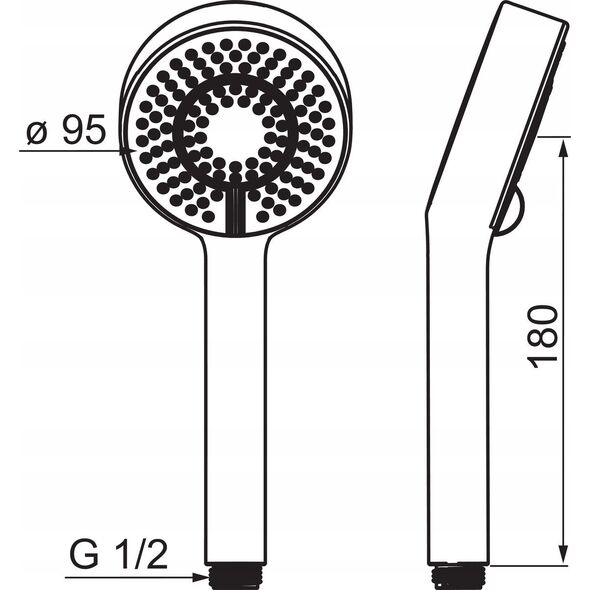 Słuchawka prysznicowa Oras HANDSOWER ORAS 254022 APOLLO 95 MM 3-FUN