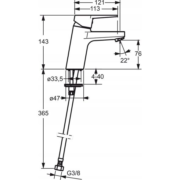 Bateria umywalkowa Oras WASHBASIN MIXER 3810F-33 TWISTA BLAC MAT