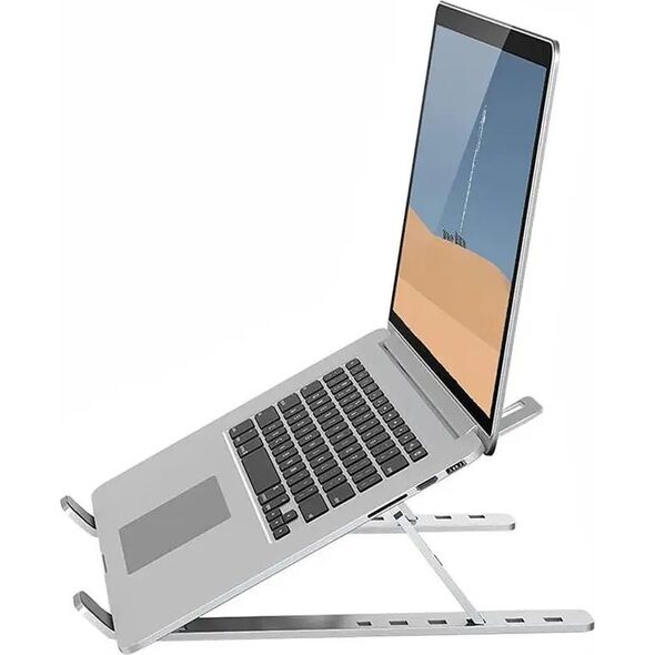 Swissten Swissten Aluminum Pad for Laptop from 10 - 15" Gray