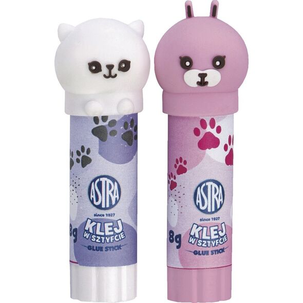 Astra Klej w sztyfcie 8g szkolny zmywalny Animals zwierzątka ASTRA blister 2szt