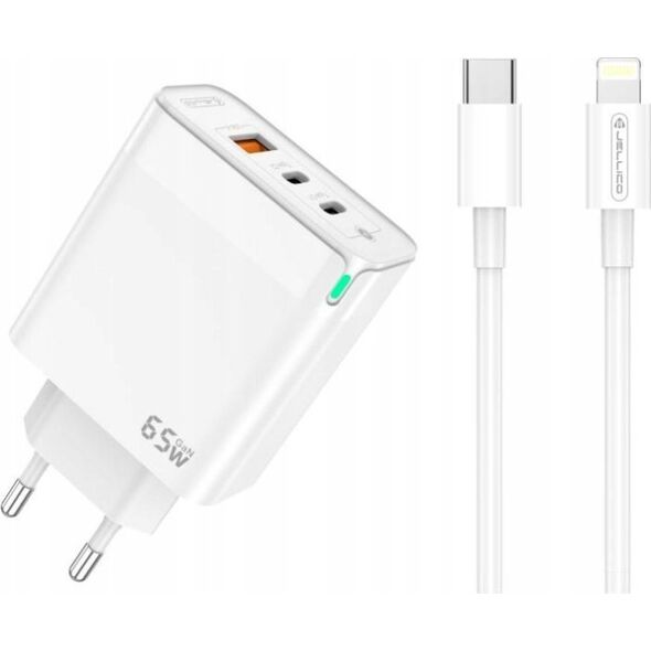 Ładowarka Jellico Ładowarka Szybka Quick 65W 2 x USB-C  USB3.0   kabel do iphone lightning
