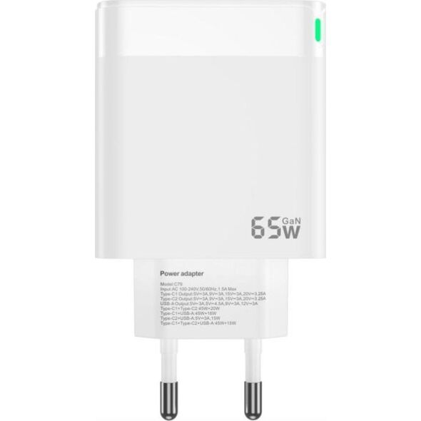 Ładowarka Jellico Ładowarka Szybka Quick 65W 2 x USB-C  USB3.0   kabel do iphone lightning