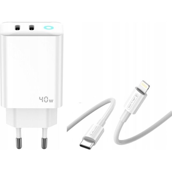 Ładowarka Jellico JELLICO Mocna ładowarka sieciowa 40W 2xUSB C   kabel USB C - Lightning