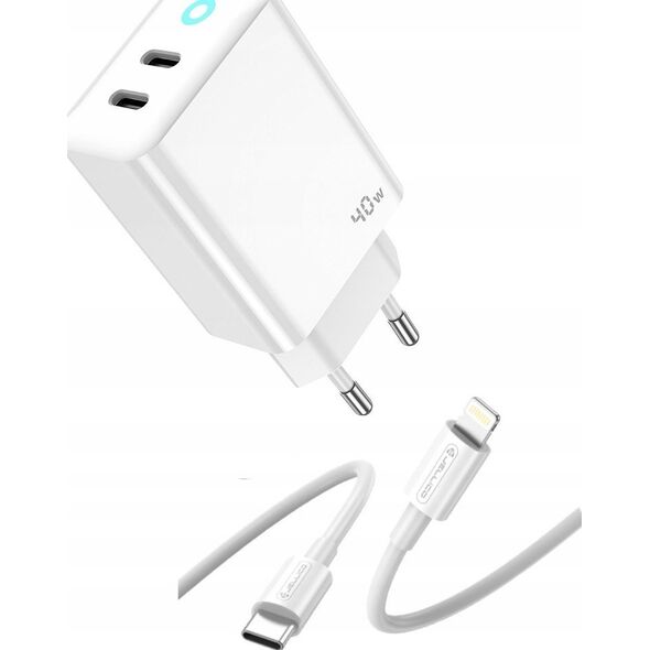 Ładowarka Jellico JELLICO Mocna ładowarka sieciowa 40W 2xUSB C   kabel USB C - Lightning