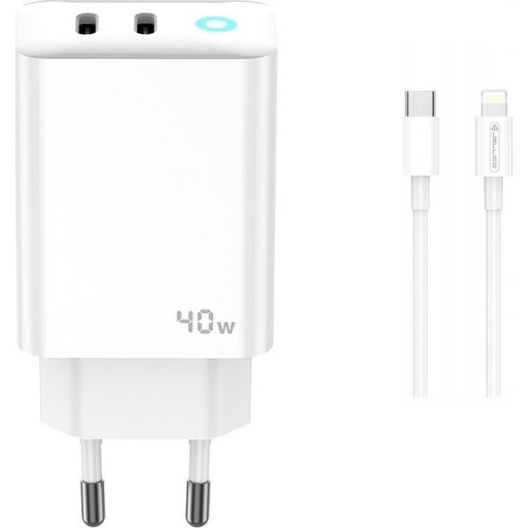 Ładowarka Jellico JELLICO Mocna ładowarka sieciowa 40W 2xUSB C   kabel USB C - Lightning