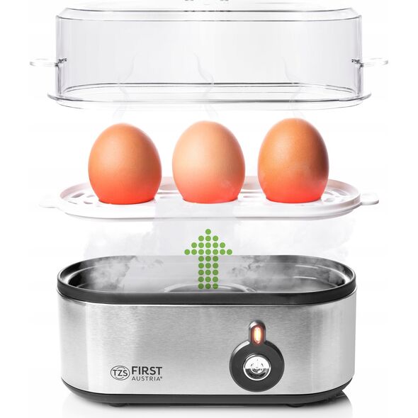 Jajowar First TZS First Austria Egg Boiler, Stainless Steel, 210W, Buzzer, 3 Eggs FA-5115-2