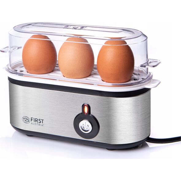 Jajowar First TZS First Austria Egg Boiler, Stainless Steel, 210W, Buzzer, 3 Eggs FA-5115-2