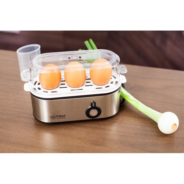 Jajowar First TZS First Austria Egg Boiler, Stainless Steel, 210W, Buzzer, 3 Eggs FA-5115-2