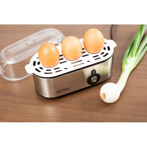 Jajowar First TZS First Austria Egg Boiler, Stainless Steel, 210W, Buzzer, 3 Eggs FA-5115-2