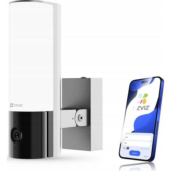 Kamera IP Ezviz Šviestuvas su kamera CS-EL3 (3WFL,2.8mm) EZVIZ Floodlight,Wi-Fi, 3MP,SD 512gb,AI human/auto detection,100-240VACt IP65,Singe light 780LM dimeriuojama, 3000-5700k
