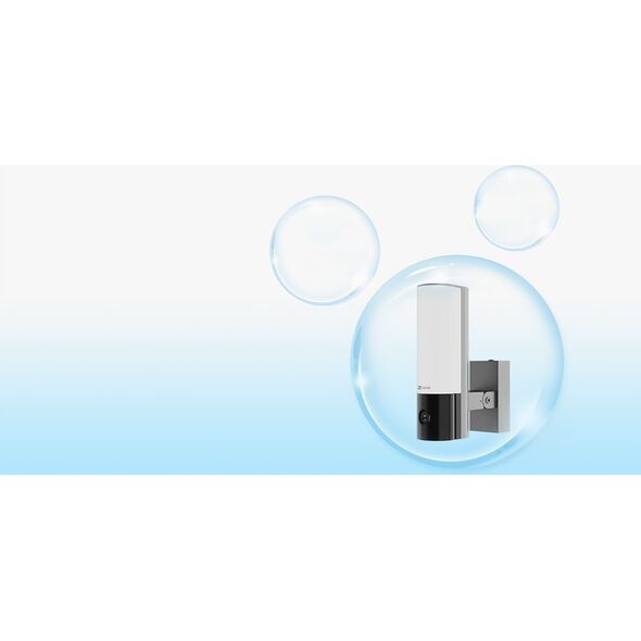 Kamera IP Ezviz Šviestuvas su kamera CS-EL3 (3WFL,2.8mm) EZVIZ Floodlight,Wi-Fi, 3MP,SD 512gb,AI human/auto detection,100-240VACt IP65,Singe light 780LM dimeriuojama, 3000-5700k