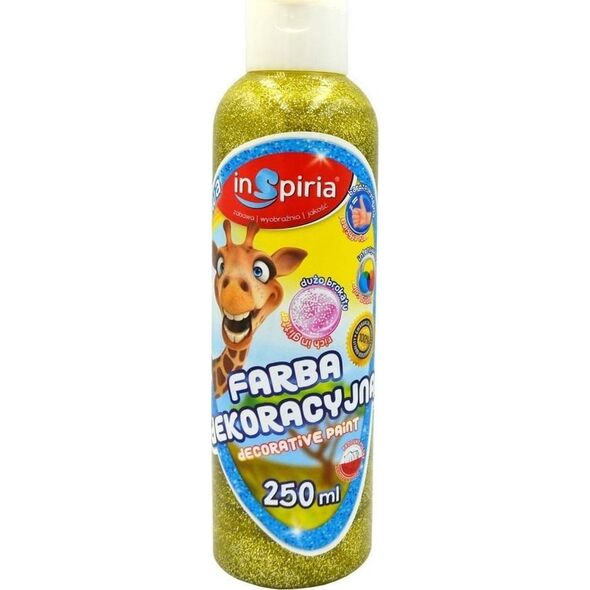 SCHEMAT Farba dekoracyjna brokat żółta 250ml