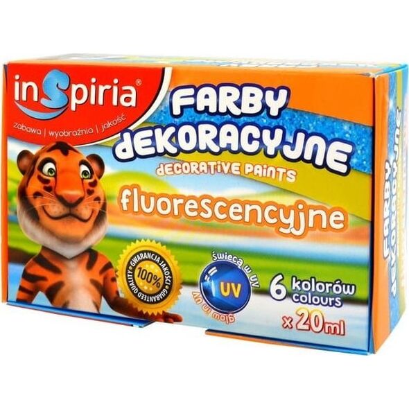 SCHEMAT Farby dekoracyjne fluorescencyjne 6 kolorów 20ml