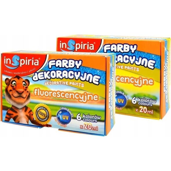 SCHEMAT Farby dekoracyjne fluorescencyjne 6 kolorów 20ml