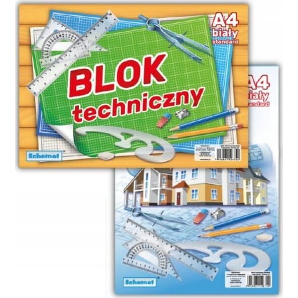 SCHEMAT Blok techniczny A4/10K biały (10szt)