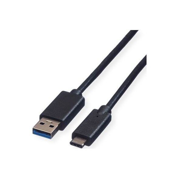 Kabel USB Roline USB-A - USB-C 1 m Czarny (11.44.9011)