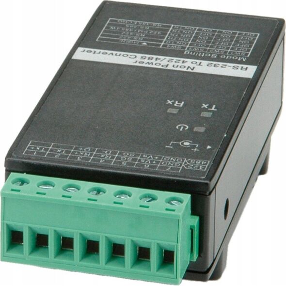 Adapter USB Roline Konwerter ROLINE RS232 na RS422/485 do montażu na szynie DIN, z własnym zasilaniem