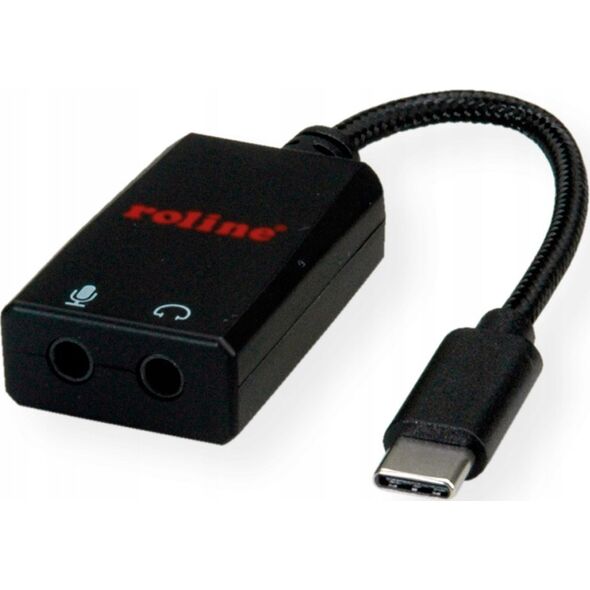 Roline ROLINE Adapter USB typu C - 2x 3,5 mm audio, męski/żeński, 0,13 m