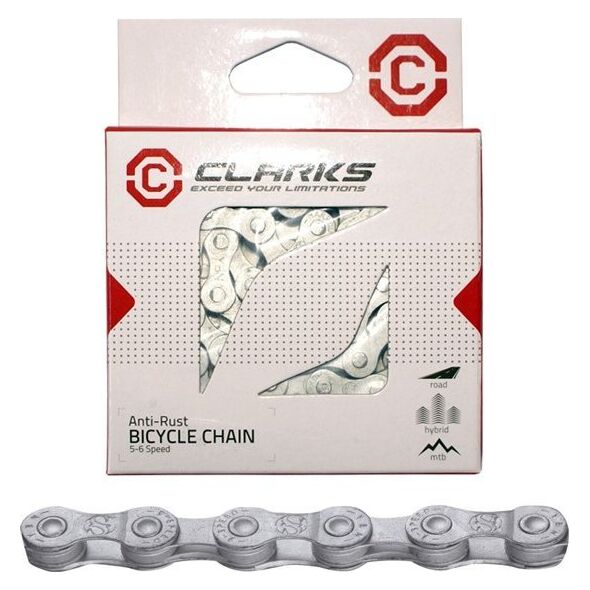 Clarks Łańcuch rowerowy CLARKS C10AR, 10-rzędowy, 116 ogniw, 1/2"x11/128", Spinka, Antykorozyjny, Srebrny